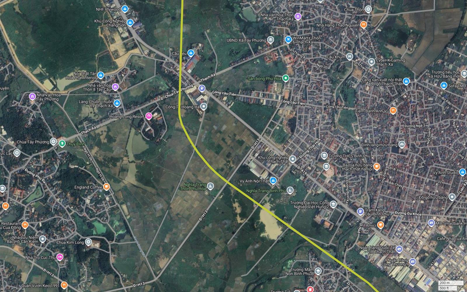 Tuyến metro số 13 Hà Nội bẻ hướng đông nam ở Bình Phú, kết thúc đoạn thẳng đứng tính từ điểm đầu Ngọc Tảo