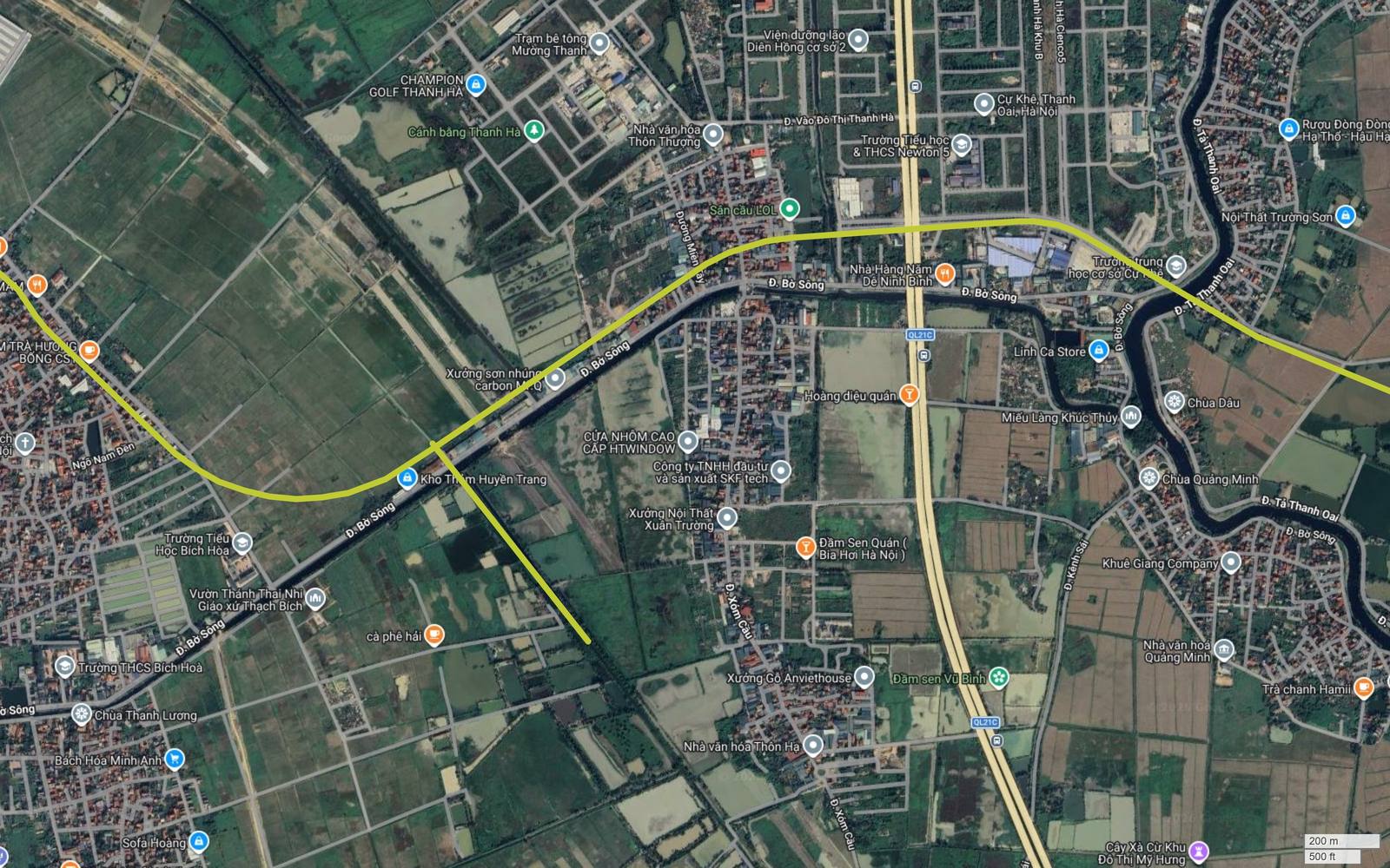 Đầu mút đoạn cụt dài 634 mét của tuyến metro số 13 Hà Nội tại Cự Khê, Thanh Oai, gần Quốc lộ 21C
