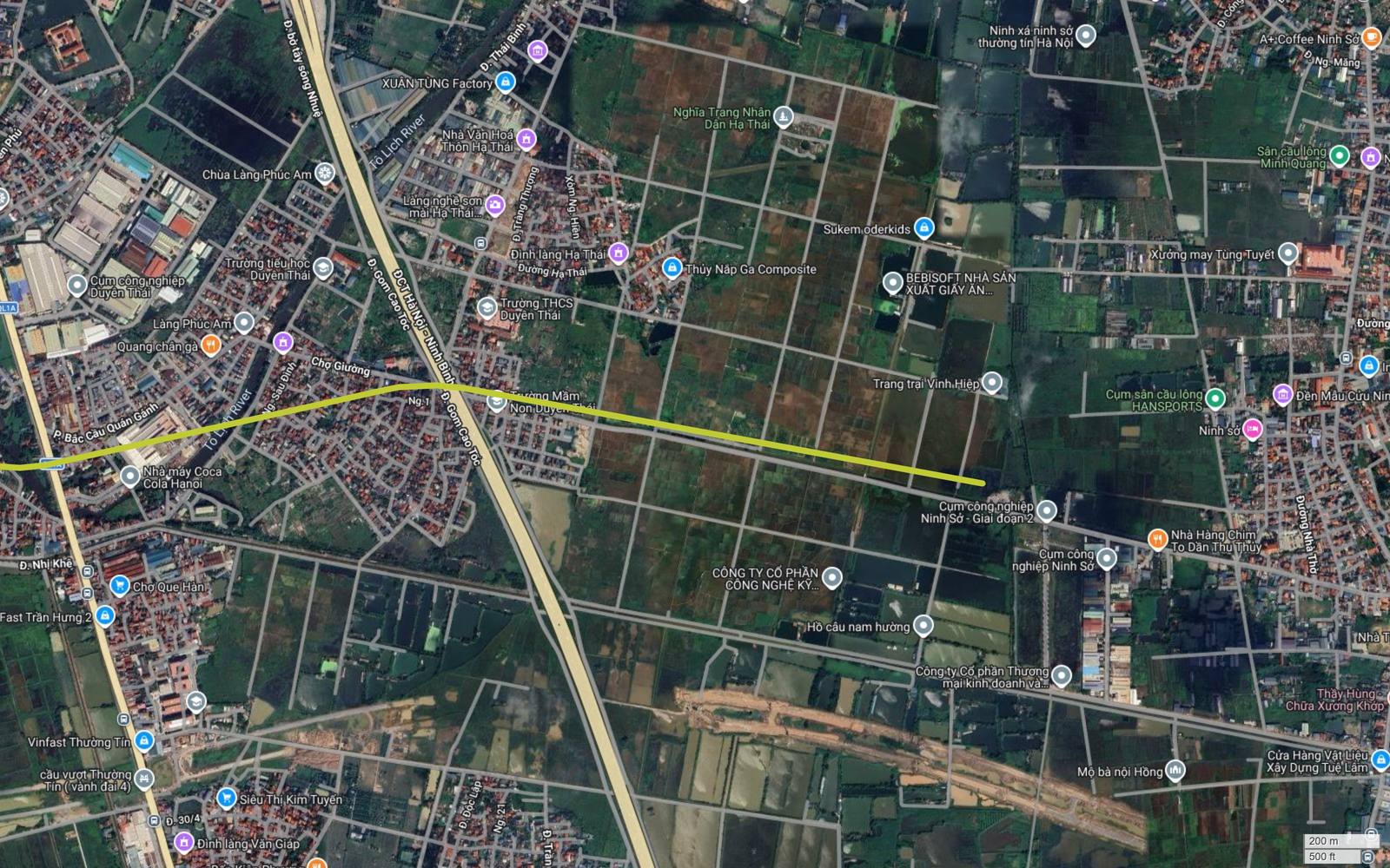 Điểm cuối tuyến metro số 13 Hà Nội giữa cánh đồng Ninh Sở, Thường Tín, cạnh Cụm công nghiệp Ninh Sở giai đoạn 2